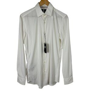 Hugo Boss NEW Hank Kent White Slim-Fit Dress Shirt Button Up Men's 38 - 15
